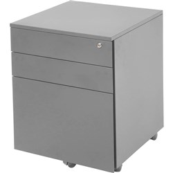 Steel Mobile Pedestal 2 Drawer 1 Filing Drawer 610Hx450Wx 472mmD Precious Silver