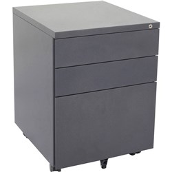 Steel Mobile Pedestal 2 Drawer 1 Filing Drawer 610Hx450Wx 472mmD Graphite Ripple