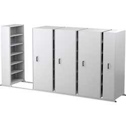 Apc Ezi-Slide Aisle Saver Unit 2500Lx2175Hx900Wx400mmD 5 Shelves 4 Bay White
