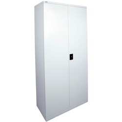Go Steel Stationery Storage Cupboard 2000Hx910Wx450mmD Silver Grey