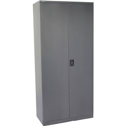 Go Steel Stationery Storage Cupboard 2000Hx910Wx450mmD Graphite Ripple