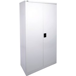Go Steel Stationery Storage Cupboard 1830Hx910Wx450mmD Silver Grey