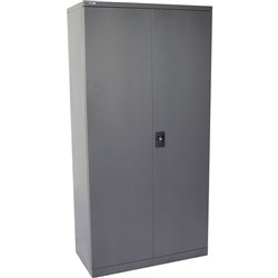 Go Steel Stationery Storage Cupboard 1830Hx910Wx450mmD Graphite Ripple