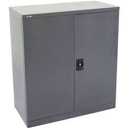 Go Steel Stationery Storage Cupboard 1015Hx910Wx450mmD Graphite Ripple