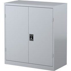 Steelco Steel Stationery Cupboard 1015Hx914Wx463mmD 2 Shelves Silver Grey