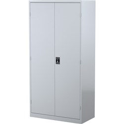 Steelco Steel Stationery Cupboard 1830Hx914Wx463mmD 3 Shelves Silver Grey