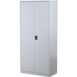 Steelco Steel Stationery Cupboard 2000Hx914Wx463mmD 4 Shelves Silver Grey