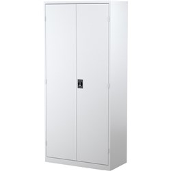 Steelco Steel Stationery Cupboard 2000Hx914Wx463mmD 4 Shelves White Satin