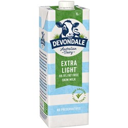 Devondale UHT Long Life Milk Skim 1 Litre Pack of 10