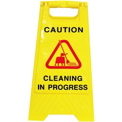 Cleanlink A-Frame Safety Sign Cleaning In Progress 320x310x650mm Yellow