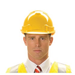 Zions Vented Hard Hat 6 Point Harness Yellow