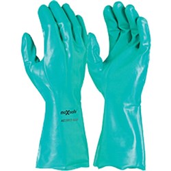 Maxisafe Chemical Gloves Green Nitrile 33cm Medium