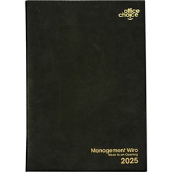 Office Choice Management Diary Day To A Page A5 Black 2025