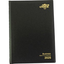 Office Choice Business Diary Week To View A4 Black 2025