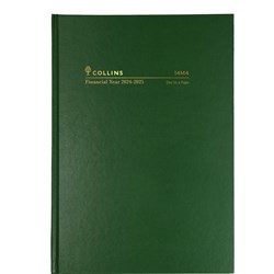 Collins Financial Year Diary A4 Day To Page Green 2024/2025