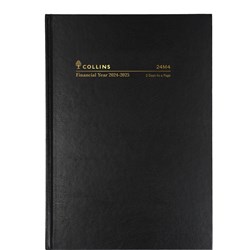 Collins Financial Year Diary A4 2 Days To Page Black 2024/2025