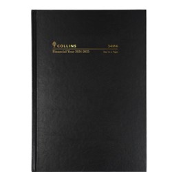 Collins Financial Year Diary A4 Week To View Black 2024/2025
