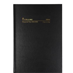 Collins Financial Year Diary A5 2 Days To Page Black 2024/2025