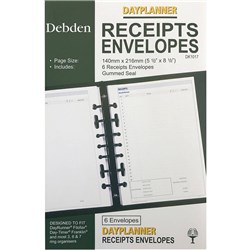 Debden Dayplanner Refill Desk Receipt Envelopes 216X140mm