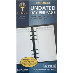 Debden Dayplanner Refill Undated Personal 96X175mm Day To Page