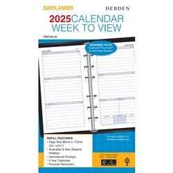 Debden Personal Organiser Refill Week To View 96X172mm Dayplanner