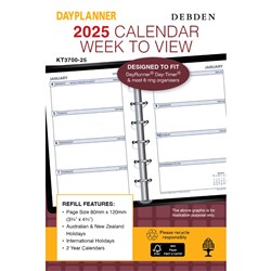 Debden Dayplanner Refill Week To View 80X120mm