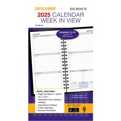 Debden Personal Organiser Refill Week To View 82X162mm Dayplanner