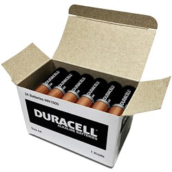 Duracell Coppertop Alkaline Battery Size AA Bulk Pack of 24