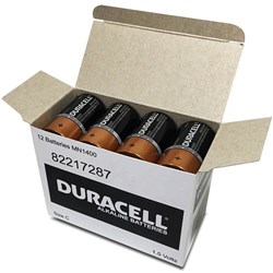 Duracell Coppertop Alkaline Battery Size C Bulk Pack of 12