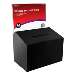 Deflecto Ballot Box Lockable Header A4 Landscape Smoke Acrylic