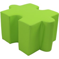 Puzzle Breakout Ottoman Interlocking Easy Clean Vinyl Green