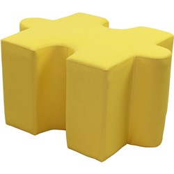 Puzzle Breakout Ottoman Interlocking Easy Clean Vinyl Yellow