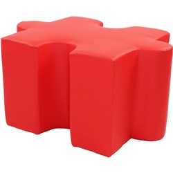 Puzzle Breakout Ottoman Interlocking Easy Clean Vinyl Red