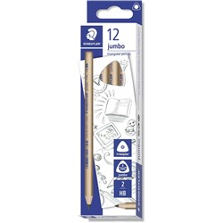 Staedtler Natural Jumbo Triangular Pencils HB Box of 12