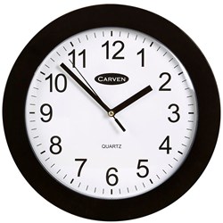 Carven Wall Clock 25cm Diameter Black Frame