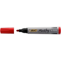 Bic 2000 Marking Permanent Markers Bullet 1.7mm Red Pack of 12