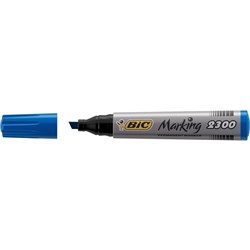 Bic 2300 Marking Permanent Markers Chisel 3.7-5.5mm Blue Pack of 12