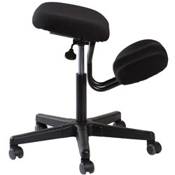 Deluxe Kneeling Chair Height Adjustable Black Fabric Seat and Knee Support