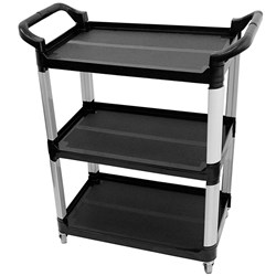 Compass 3 Shelf Utility Cart Small, Black Assembly required