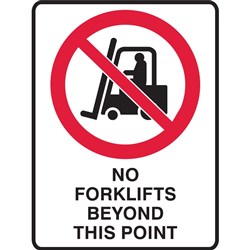 Brady Prohibition Sign No Forklifts 450x600mm Polypropylene