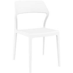 Snow Hospitality Dining Chair Heavy Duty Indoor/Outdoor Use White Polypropylene