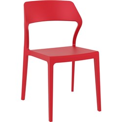 Snow Hospitality Dining Chair Heavy Duty Indoor/Outdoor Use Red Polypropylene