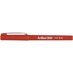 Artline 200 Fineliner Pen 0.4mm Dark Red Pack Of 12