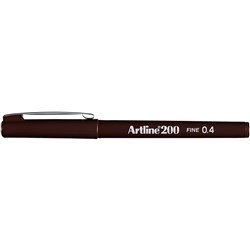 Artline 200 Fineliner Pen 0.4mm Dark Brown Pack Of 12