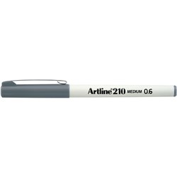 Artline 210 Fineliner Pen 0.6mm Grey Pack Of 12