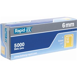 RAPID 13/6 STAPLES 6mm Box of 5000