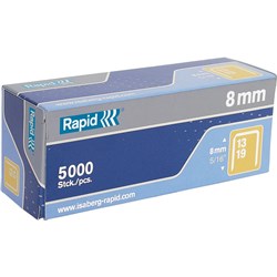 RAPID 13/8 STAPLES 8mm Box of 5000