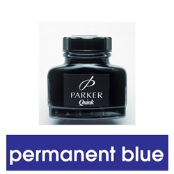 Parker Quink Fountain Pen Ink Permanent Blue 57ml