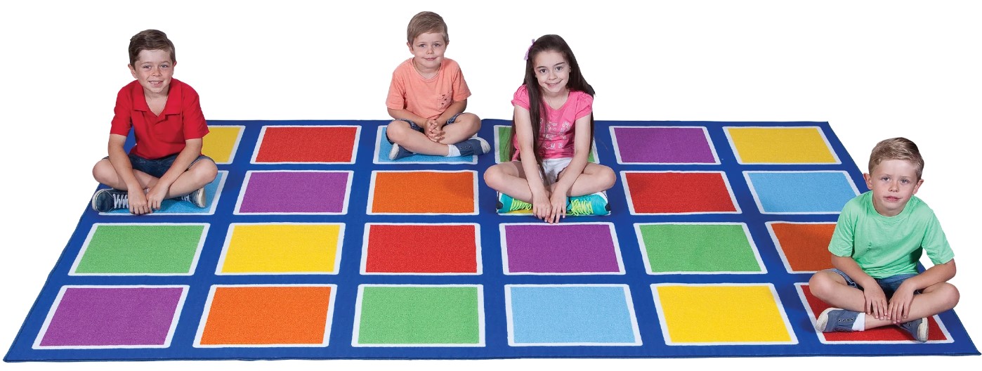 Early Learning - ER Colour Square Placement Rug 24 Square 3m x 2m ...