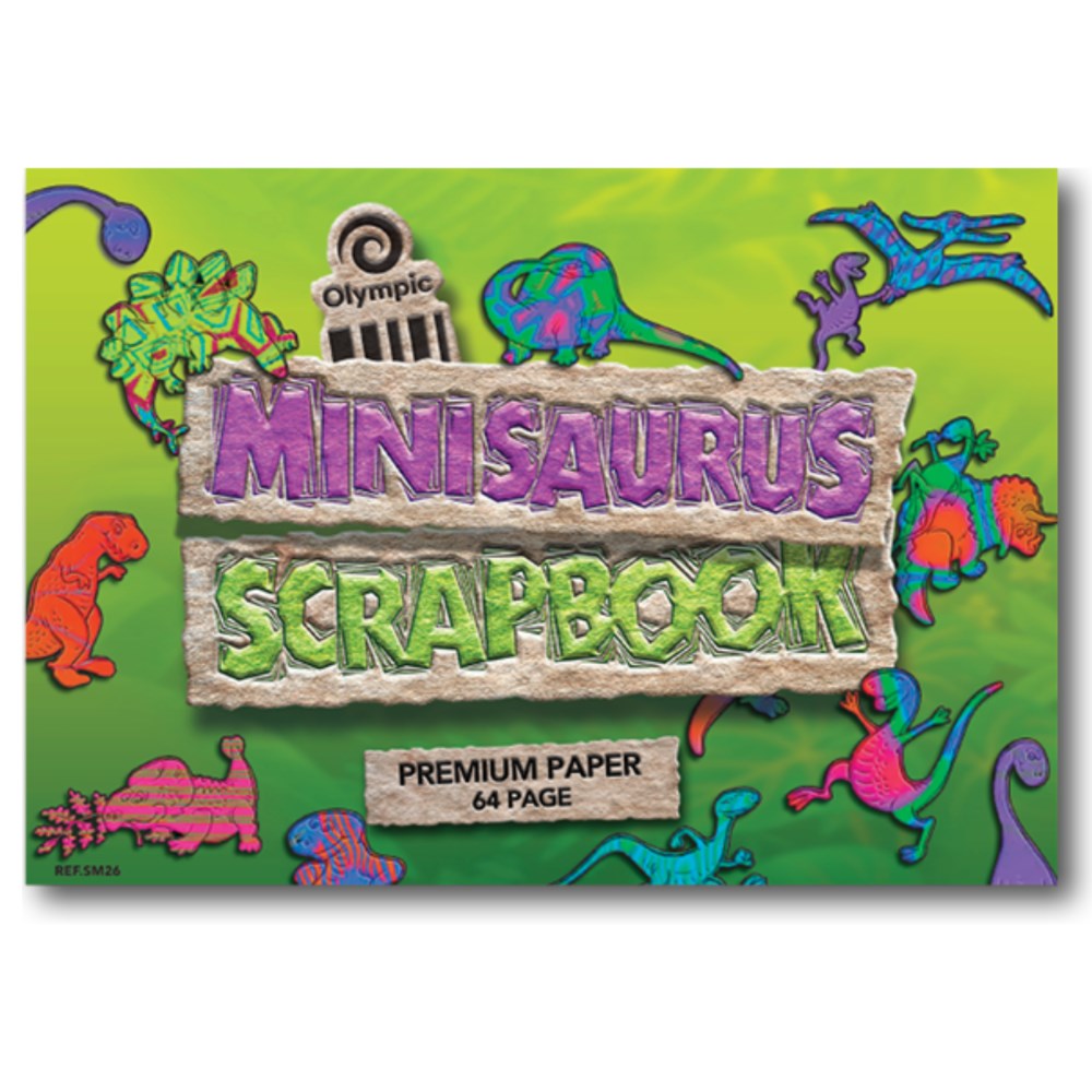 Books OLYMPIC BOND SCRAPBOOK MINISAURUS 168 X 240MM 64PG scrap book